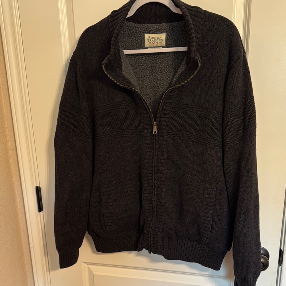 Boston Traders Black Zip Up Sweater